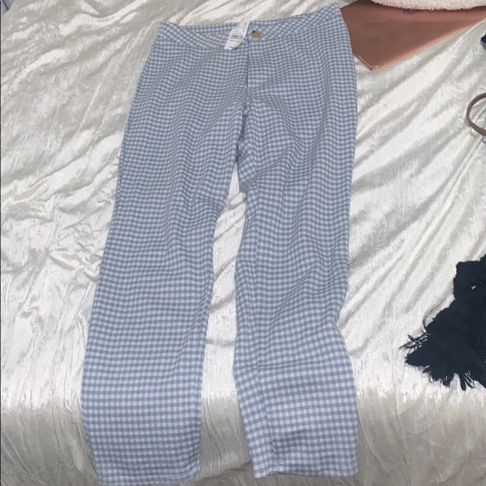 NWT Pacsun Lottie Moss Blue Checkered Pants
